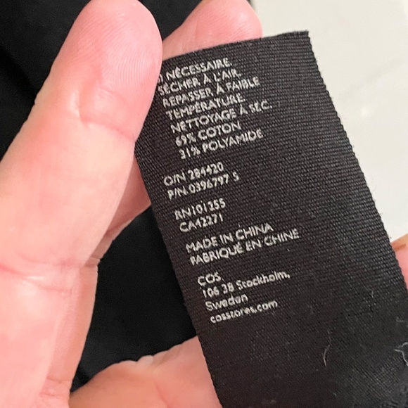 COS Oversized Stitch Tee Top Sheer Minimalist High crew neck Sz L - Picture 10 of 16